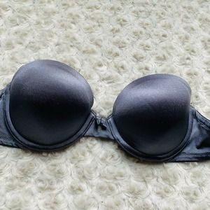 Lily of France Womens Grey Dazzler Strapless Push Up Wired Bra 2174415 Size 34B